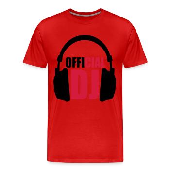 Official DJ - T-shirt bio Premium Homme - rouge - Devant - Damien (186cm)