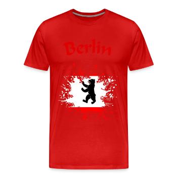 Berlin - Männer Premium Bio T-Shirt - Rot - Vorne - Damien (186cm)