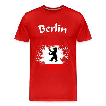 Berlin, Berliner Bär - Männer Premium Bio T-Shirt - Rot - Vorne - Damien (186cm)