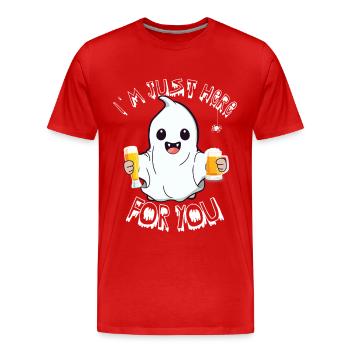 Je suis juste là pour toi - T-shirt bio Premium Homme - rouge - Devant - Damien (186cm)