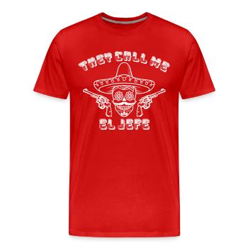 They call me boss El Jefe - Men's Premium Organic T-Shirt - red - Front - Damien (186cm)