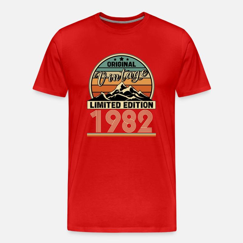 1982 - Männer Premium Bio T-Shirt - Rot