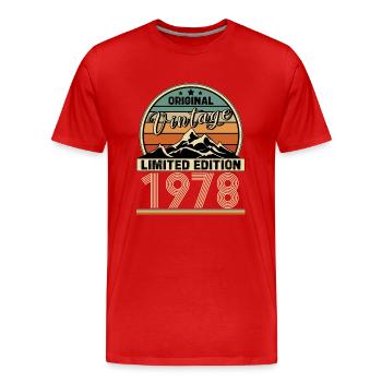 1978 rétro - T-shirt bio Premium Homme - rouge - Devant - Damien (186cm)