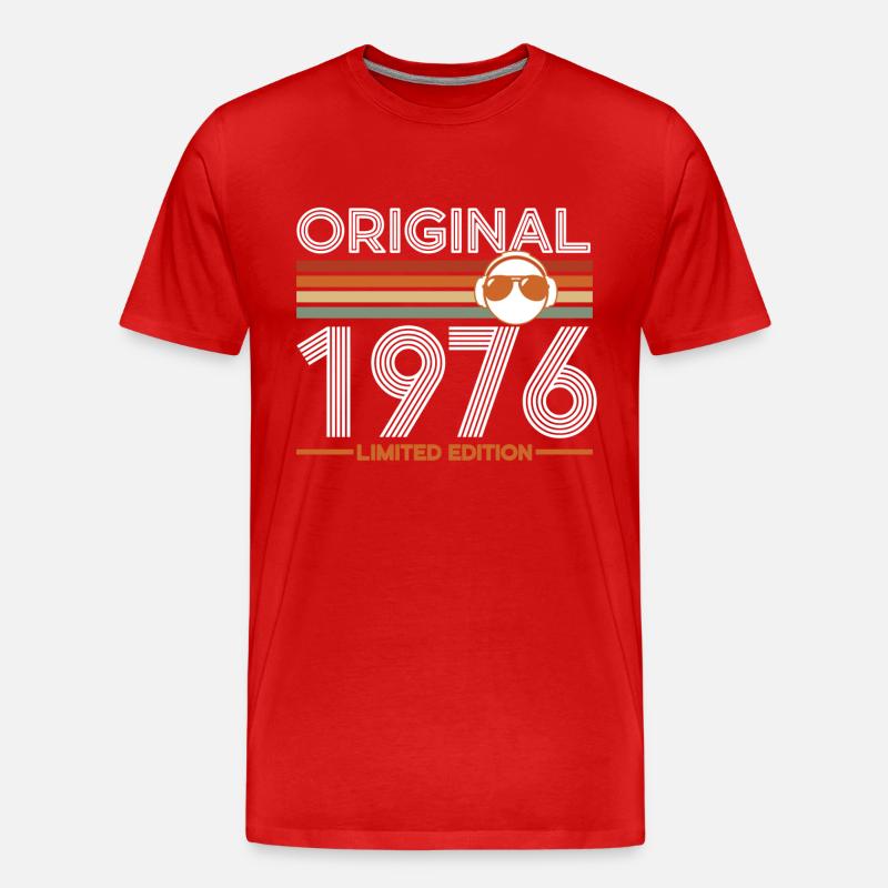 1976 - Miesten premium luomu-t-paita - punainen