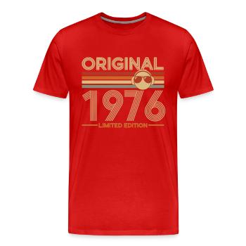 1976 - Men's Premium Organic T-Shirt - red - Front - Damien (186cm)