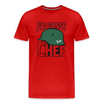 I Slipped Chef - Men's Premium Organic T-Shirt - red - Front - Damien (186cm)