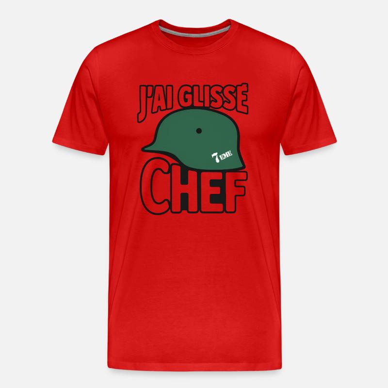 Ich bin ausgerutscht, Koch - Männer Premium Bio T-Shirt - Rot