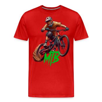 MTB Bike - Männer Premium Bio T-Shirt - Rot - Vorne - Damien (186cm)