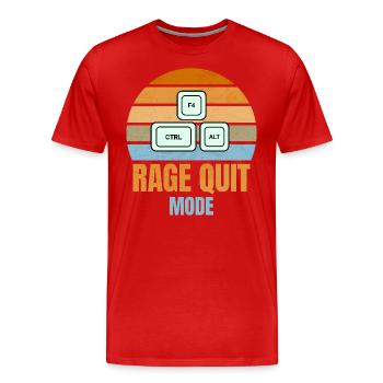 Rage Quit Modus – STRG + ALT + F4 für Gamer - Männer Premium Bio T-Shirt - Rot - Vorne - Damien (186cm)