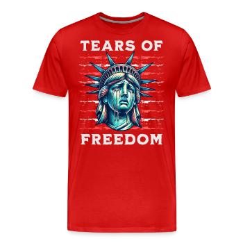 Statue de la Liberté Liberté Larmes de la Liberté Art - T-shirt bio Premium Homme - rouge - Devant - Damien (186cm)