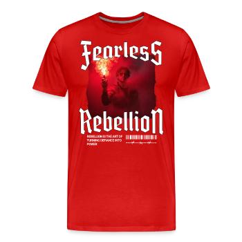 Trendig Rebell Streetwear Bengalo Pyro Streetwear - Männer Premium Bio T-Shirt - Rot - Vorne - Damien (186cm)