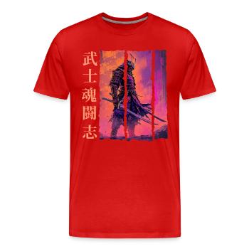 Samurai Warrior Honor and Strength Fighting Spirit - Men's Premium Organic T-Shirt - red - Front - Damien (186cm)
