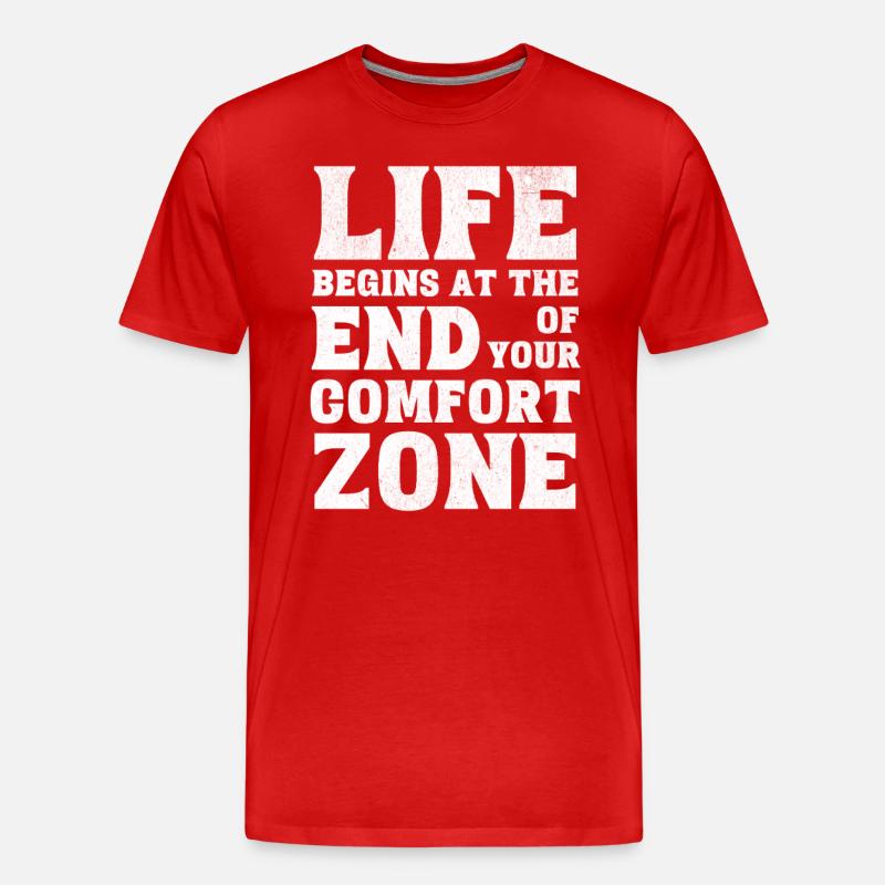 Komfortzone Statement Motivation Leben - Männer Premium Bio T-Shirt - Rot