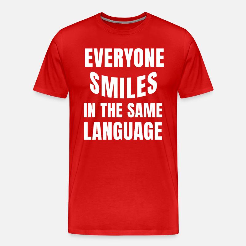 Smiling connects statement humanity - Men's Premium Organic T-Shirt - red