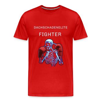 Dachschadenelite Fighter - Männer Premium Bio T-Shirt - Rot - Vorne - Damien (186cm)