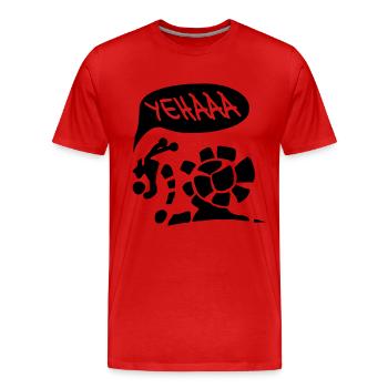 Snail course escargot YEAHAAA - T-shirt bio Premium Homme - rouge - Devant - Damien (186cm)