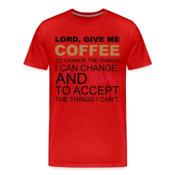 Coffee & Wine - Men's Premium Organic T-Shirt - red - Front - Damien (186cm)