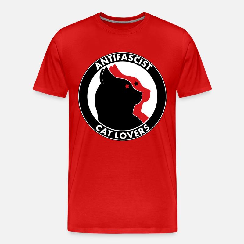 Antifascist Cat Lovers - Männer Premium Bio T-Shirt - Rot