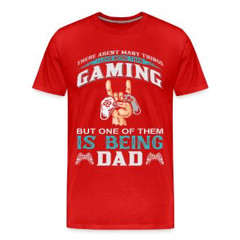 Men's Gaming Dad Saying Gift Idea Father's Day - Men's Premium Organic T-Shirt - red - Front - Damien (186cm)