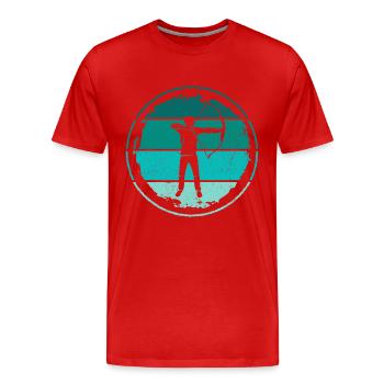 Archery Vintage Archery Archer - Men's Premium Organic T-Shirt - red - Front - Damien (186cm)