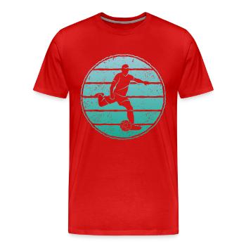 Football Football Player Vintage Footballer - Men's Premium Organic T-Shirt - red - Front - Damien (186cm)