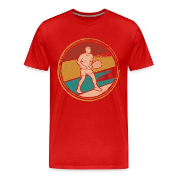 joueur de tennis Entraîneur de tennis rétro joueur de tennis - T-shirt bio Premium Homme - rouge - Devant - Damien (186cm)