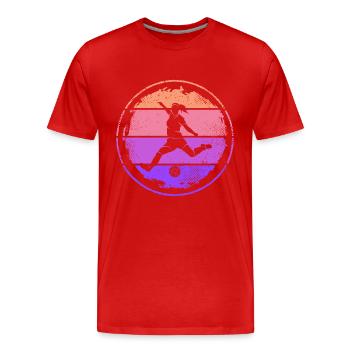 Fußballer Fußballspieler Frauen Mädchen Fußball - Männer Premium Bio T-Shirt - Rot - Vorne - Damien (186cm)