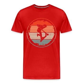 Tretroller Tricks Retro Jungen Stunt Scooter - Männer Premium Bio T-Shirt - Rot - Vorne - Damien (186cm)