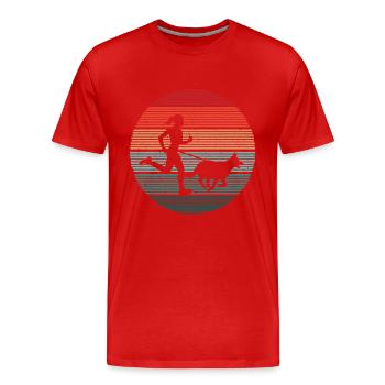 Hundesport Dogtrekking Hundelauf Canicross - Männer Premium Bio T-Shirt - Rot - Vorne - Damien (186cm)