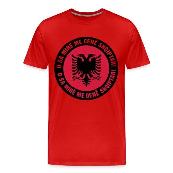 001 Albania - Männer Premium Bio T-Shirt - Rot - Vorne - Damien (186cm)
