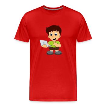 Nerd informatique Internet - T-shirt bio Premium Homme - rouge - Devant - Damien (186cm)