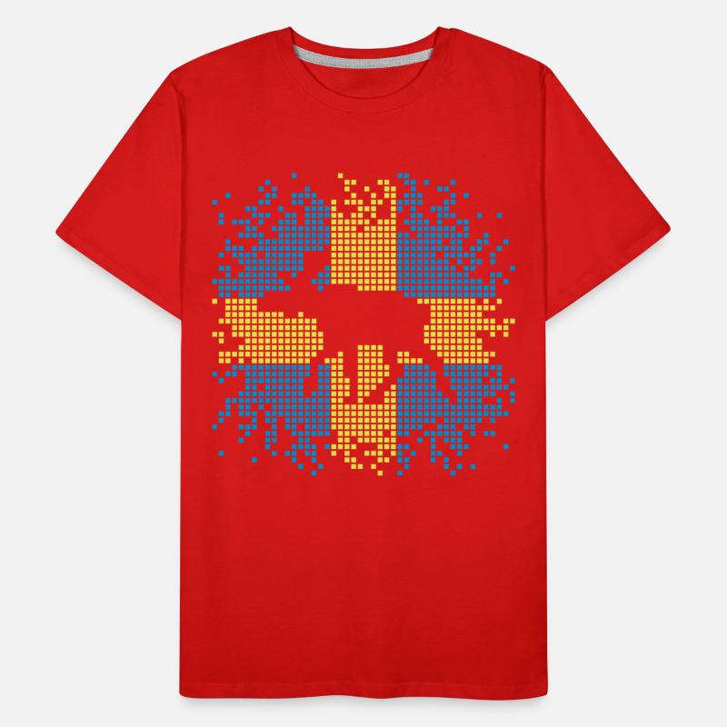Pixel Elch Männer Premium Bio T-Shirt