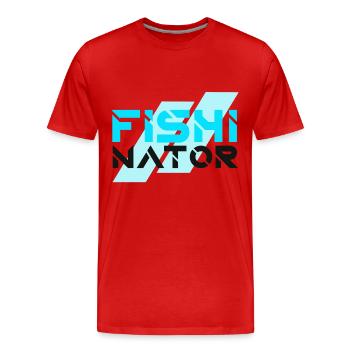 Pêcheur fishinator pêche poisson cadeau - T-shirt bio Premium Homme - rouge - Devant - Damien (186cm)