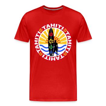 tahiti surfing design - T-shirt bio Premium Homme - rouge - Devant - Damien (186cm)