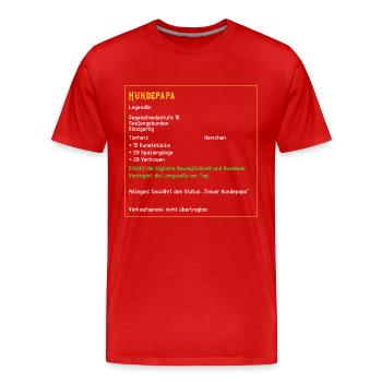 Legendärer Hundepapa Legendär Hund Tiere - Männer Premium Bio T-Shirt - Rot - Vorne - Damien (186cm)