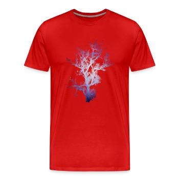 Space Baum - Männer Premium Bio T-Shirt - Rot - Vorne - Damien (186cm)