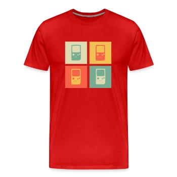Retrogaming Gaming Ringer Old School Cadeau 2d - T-shirt bio Premium Homme - rouge - Devant - Damien (186cm)