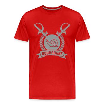 Bourgogne Badge Argent - T-shirt bio Premium Homme - rouge - Devant - Damien (186cm)