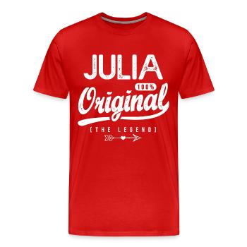 Julia ORIGINAL benutzerdefinierten Vorname Julia - Männer Premium Bio T-Shirt - Rot - Vorne - Damien (186cm)