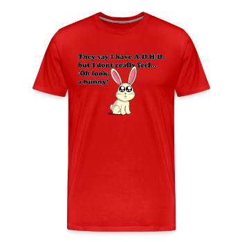 ADHD bunny - T-shirt bio Premium Homme - rouge - Devant - Damien (186cm)
