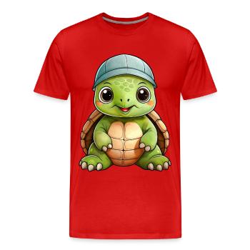 Petite Tortue - T-shirt bio Premium Homme - rouge - Devant - Damien (186cm)