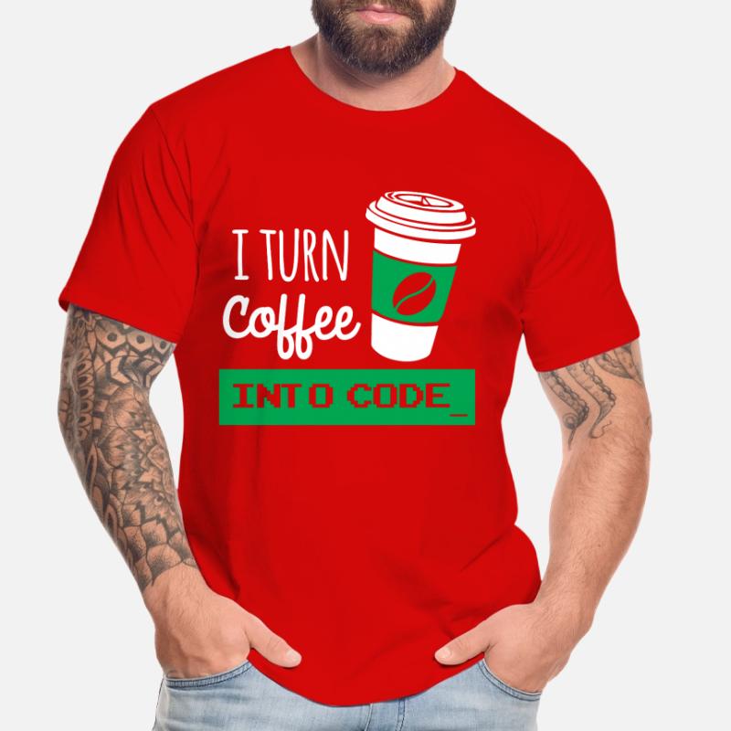 I turn coffee into code developer T-shirt bio Premium Homme