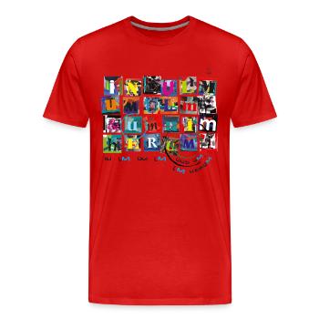 Ulm - Männer Premium Bio T-Shirt - Rot - Vorne - Damien (186cm)