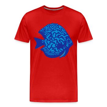 discus fish vektor - T-shirt bio Premium Homme - rouge - Devant - Damien (186cm)