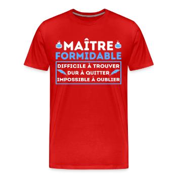 Remerciements Maitre Formidable Cadeau Enseignants - T-shirt bio Premium Homme - rouge - Devant - Damien (186cm)
