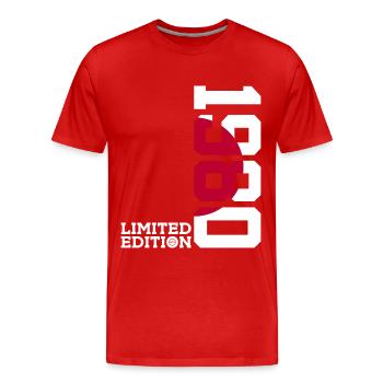 LIMITED EDITION 1980 JAPAN 46TH BIRTHDAY - Men's Premium Organic T-Shirt - red - Front - Damien (186cm)