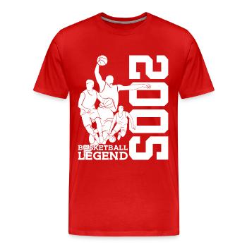 LÉGENDE DU BASKETBALL 2005 21E ANNIVERSAIRE - T-shirt bio Premium Homme - rouge - Devant - Damien (186cm)