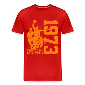 BASKETBALL LEGEND 1973 BASKETBALL 53RD BIRTHDAY - Men's Premium Organic T-Shirt - red - Front - Damien (186cm)