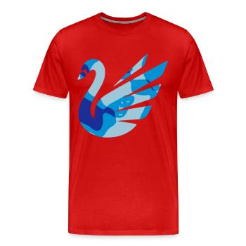 BLUE SWAN / BLAUER SCHWAN - CAMO / CAMOUFLAGE - Männer Premium Bio T-Shirt - Rot - Vorne - Damien (186cm)