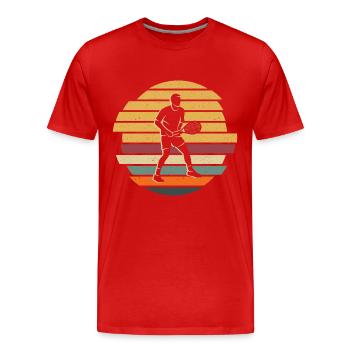 Joueur de tennis Vintage Tennis Club Joueur de tennis - T-shirt bio Premium Homme - rouge - Devant - Damien (186cm)